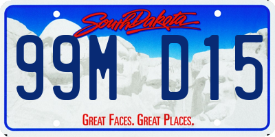 SD license plate 99MD15