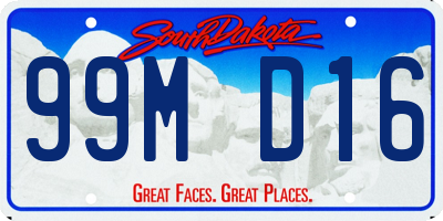 SD license plate 99MD16