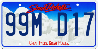 SD license plate 99MD17