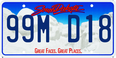 SD license plate 99MD18