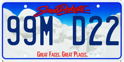 SD license plate 99MD22