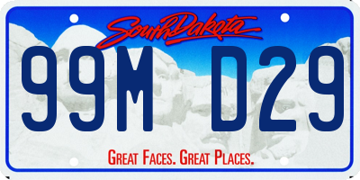 SD license plate 99MD29