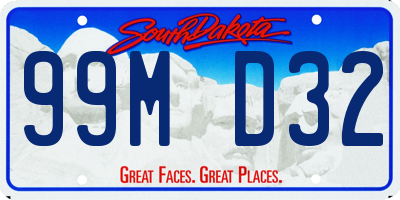 SD license plate 99MD32