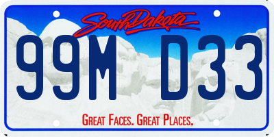 SD license plate 99MD33