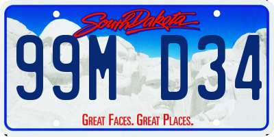 SD license plate 99MD34