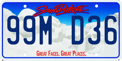 SD license plate 99MD36