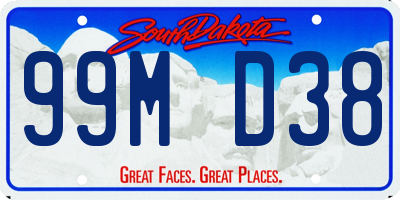SD license plate 99MD38