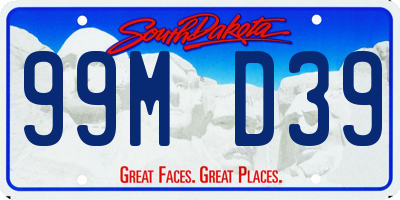 SD license plate 99MD39