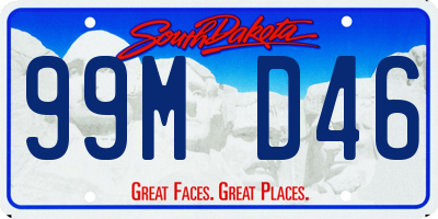 SD license plate 99MD46