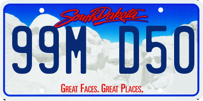 SD license plate 99MD50