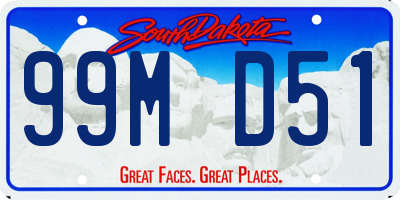 SD license plate 99MD51