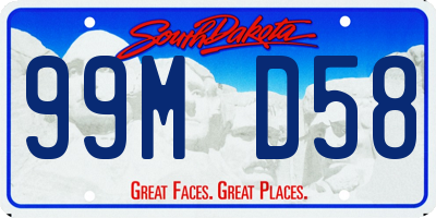 SD license plate 99MD58