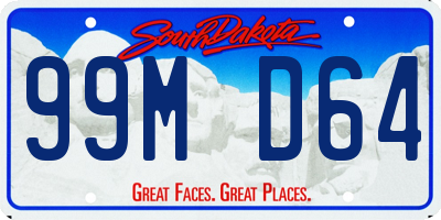SD license plate 99MD64