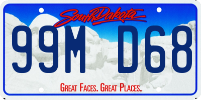 SD license plate 99MD68
