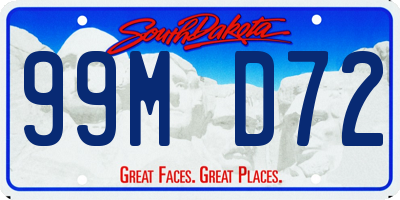 SD license plate 99MD72