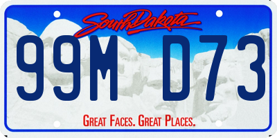 SD license plate 99MD73