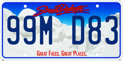SD license plate 99MD83