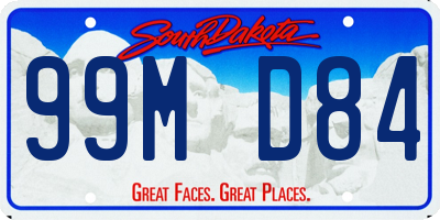 SD license plate 99MD84