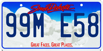 SD license plate 99ME58