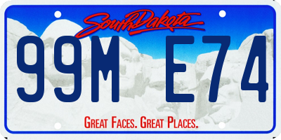 SD license plate 99ME74