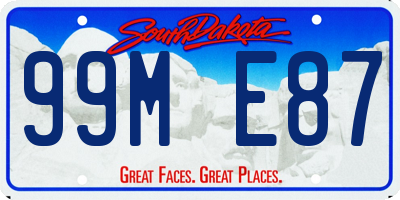 SD license plate 99ME87