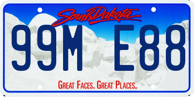 SD license plate 99ME88