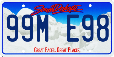 SD license plate 99ME98