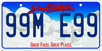 SD license plate 99ME99