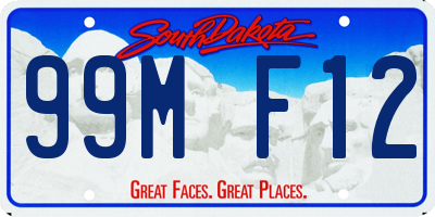 SD license plate 99MF12