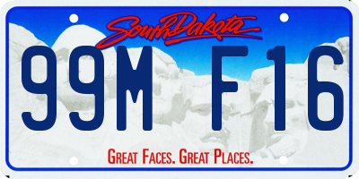 SD license plate 99MF16