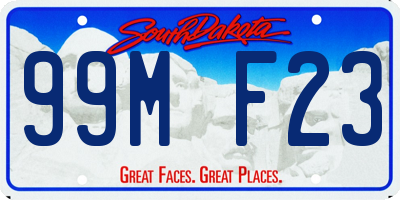 SD license plate 99MF23