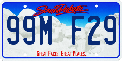SD license plate 99MF29
