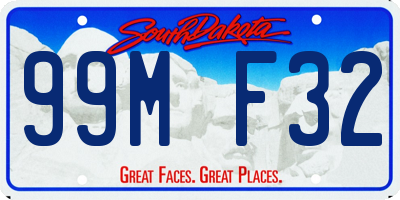 SD license plate 99MF32