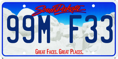 SD license plate 99MF33