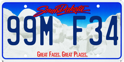 SD license plate 99MF34