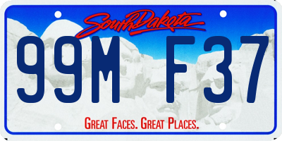 SD license plate 99MF37