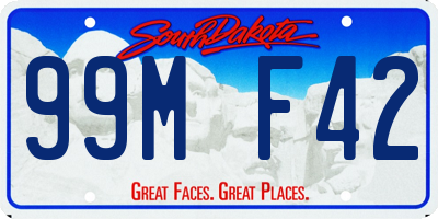 SD license plate 99MF42