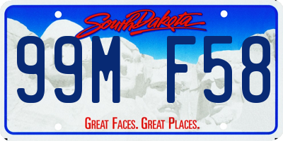 SD license plate 99MF58