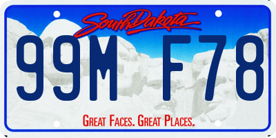 SD license plate 99MF78