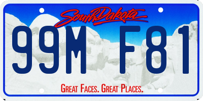 SD license plate 99MF81