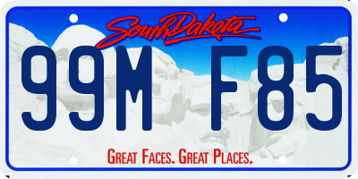 SD license plate 99MF85