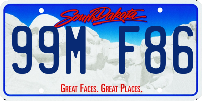SD license plate 99MF86