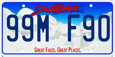 SD license plate 99MF90