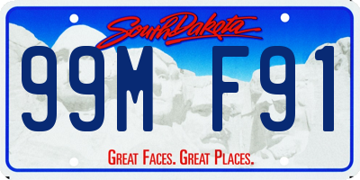 SD license plate 99MF91