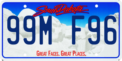 SD license plate 99MF96