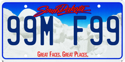 SD license plate 99MF99