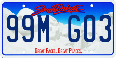 SD license plate 99MG03