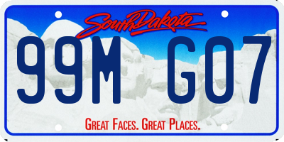 SD license plate 99MG07