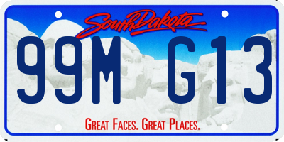 SD license plate 99MG13