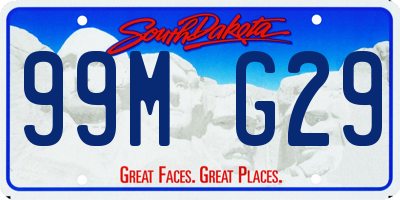 SD license plate 99MG29